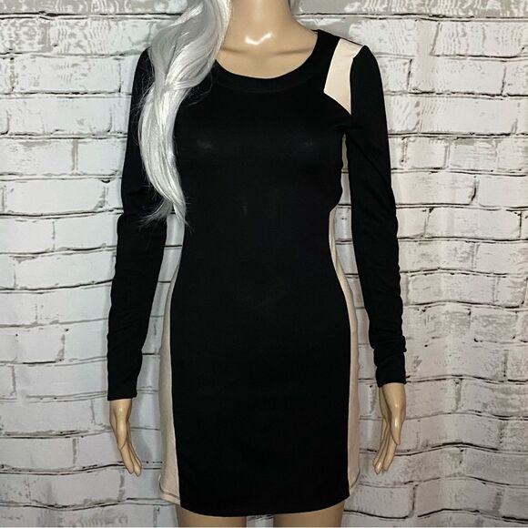 Lucca Couture Body Con Color Block Long Sleeve Dress Size Small - Picture 2 of 8